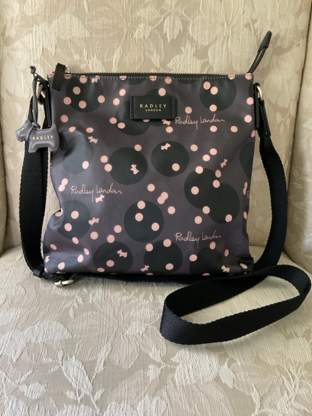 Radley London Clouds Hill Polka Dot Crossbody Bag Scottie Charm